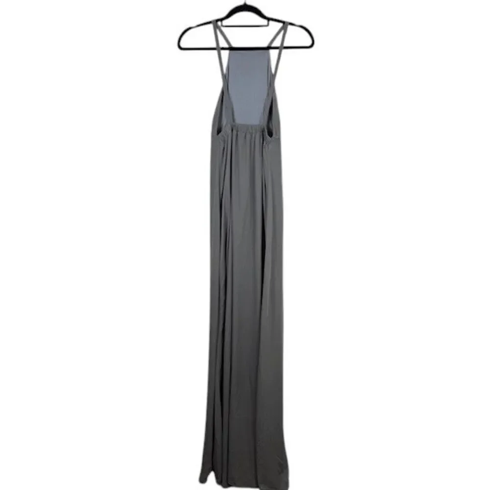 Show Me Your Mumu Amanda Maxi Dress Halter Neck Elastic Back Sage / Gray Size XS